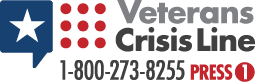 Veterans Crisis Line logo and phone number