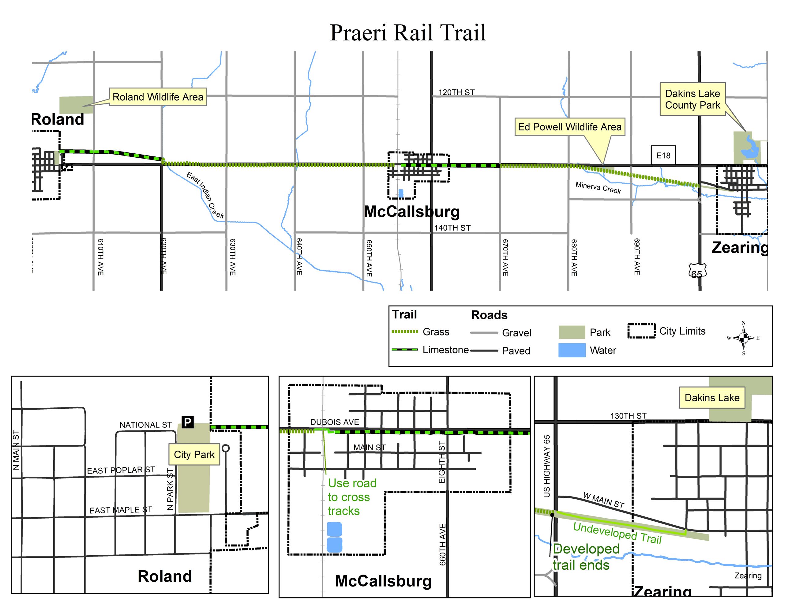 Praeri Rail Trail map