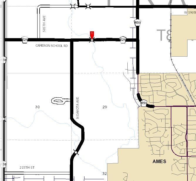 Cameron School Bridge location map