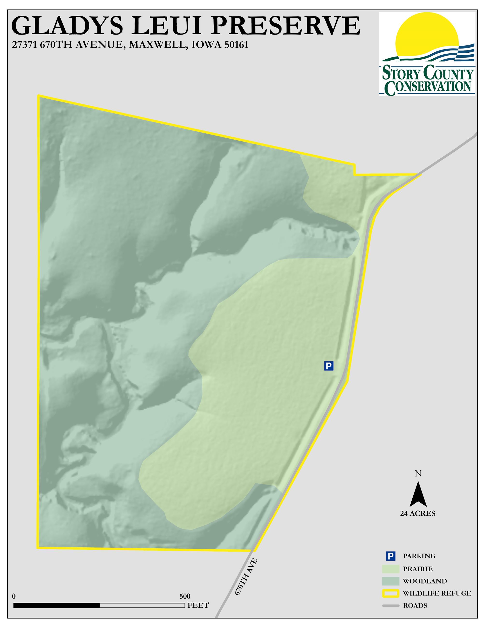 Gladys Leui Preserve map - 2024