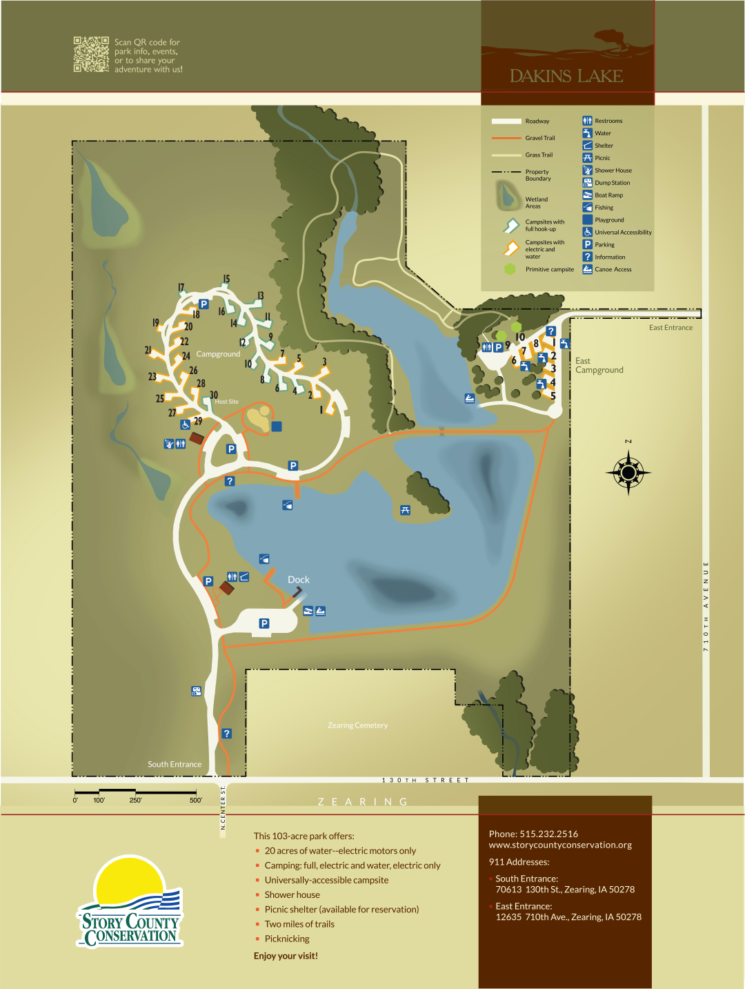 Map of Dakins Lake Park