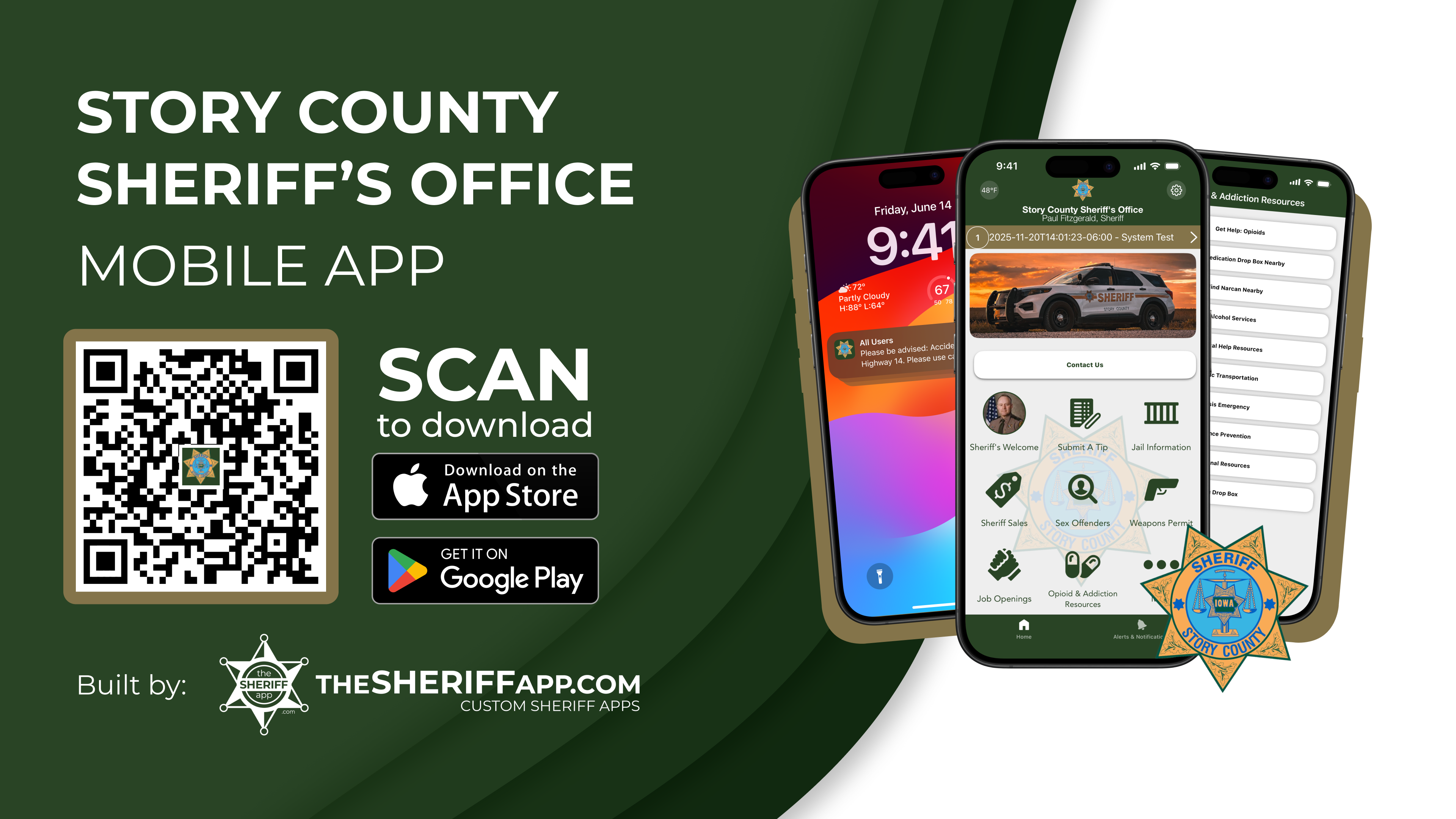 QR code to download the Sheriff App