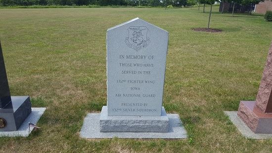 Photo of 132nd Fighter Wing memorial from visit to Iowa Veterans Cemetery on July 12, 2017
