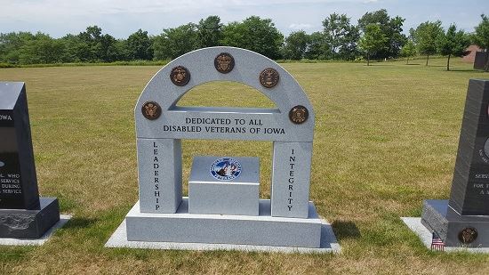 Photo of Disabled Veterans memorial from visit to Iowa Veterans Cemetery on July 12, 2017