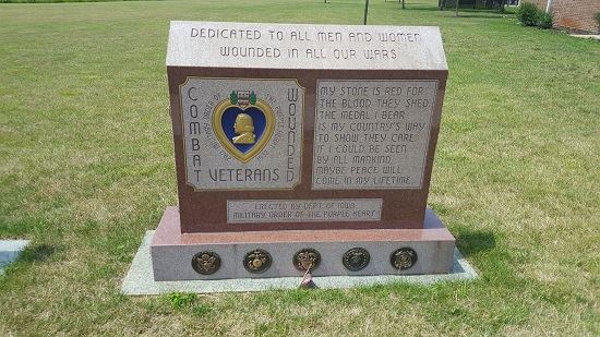 Photo of Purple Heart Veterans memorial from visit to Iowa Veterans Cemetery on July 12, 2017