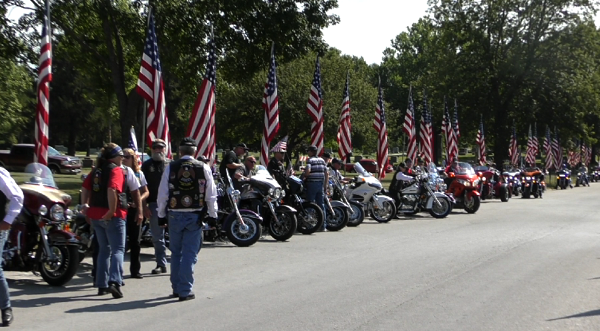 Photo of motorcycles at Ralph Bennett Memorial Service