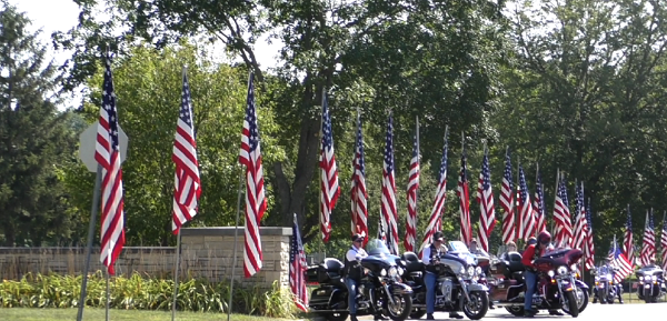 Photo of motorcycles at Ralph Bennett Memorial Service