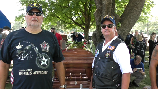 Photo of casket at Ralph Bennett Memorial Service