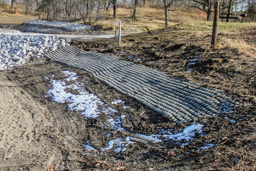 Shoreline armoring stabilization at McFarland Lake