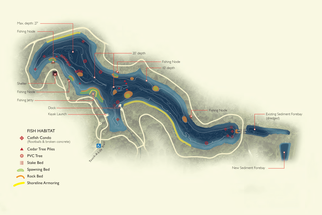 Map of Fish Habitat inside McFarland Lake